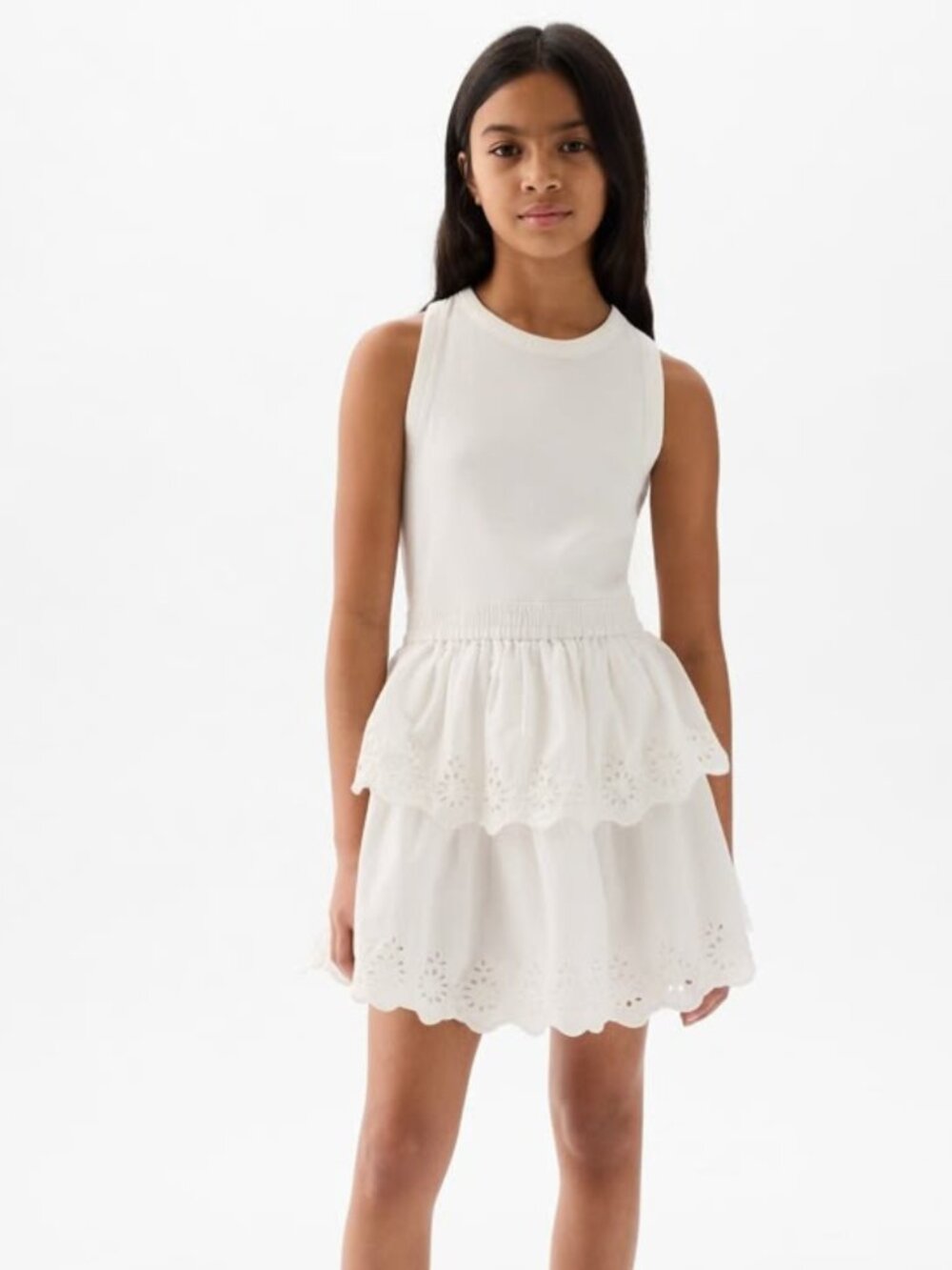 Gap Girls White Eyelet Dress XXL